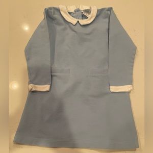 Bella Bliss 4T long sleeve blue dress with white collar